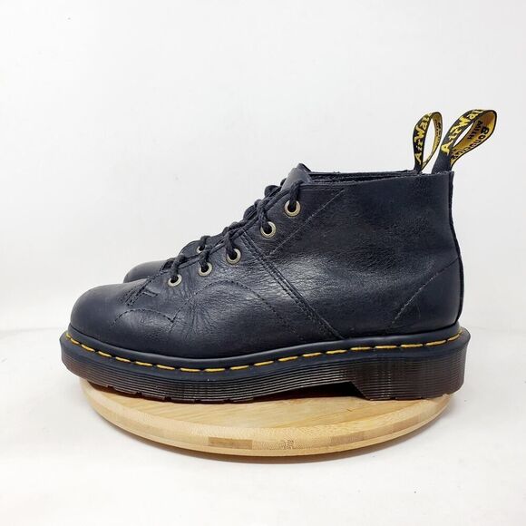 Dr Martens Church Boots Womens 5 Monkey Black Leather Platform Punk Docs - Picture 7 of 14